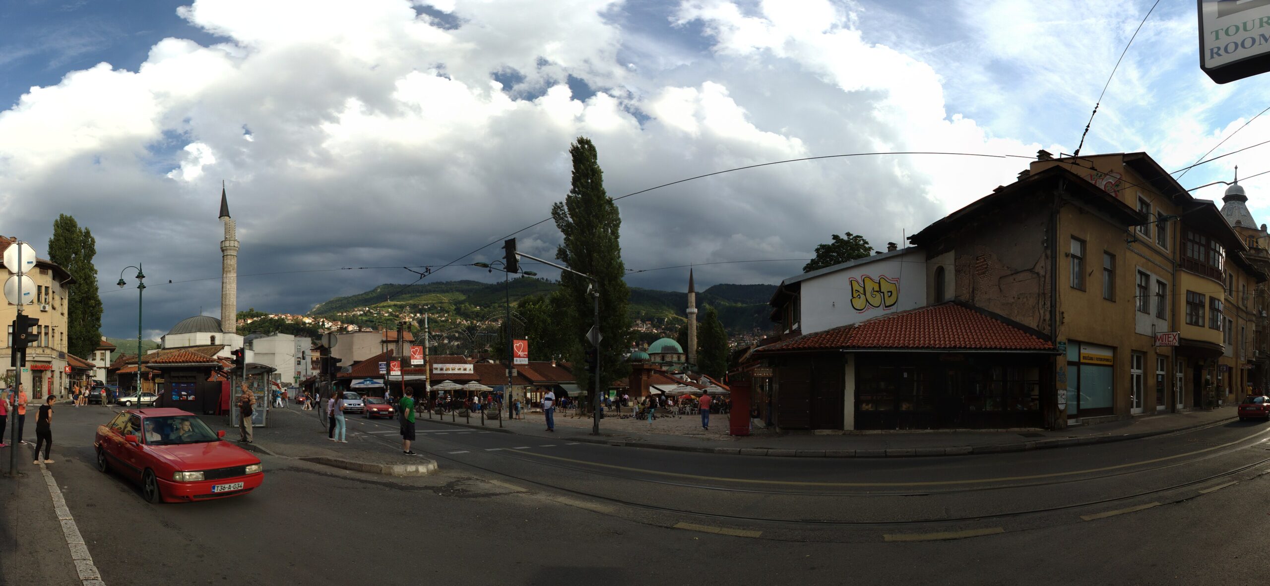 Panoramic view across Baščaršija in Sarajevo