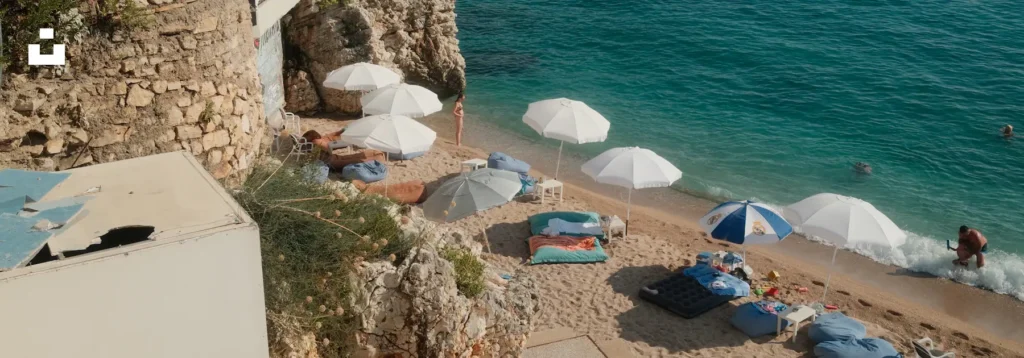 An Albanian beach with turquoise water