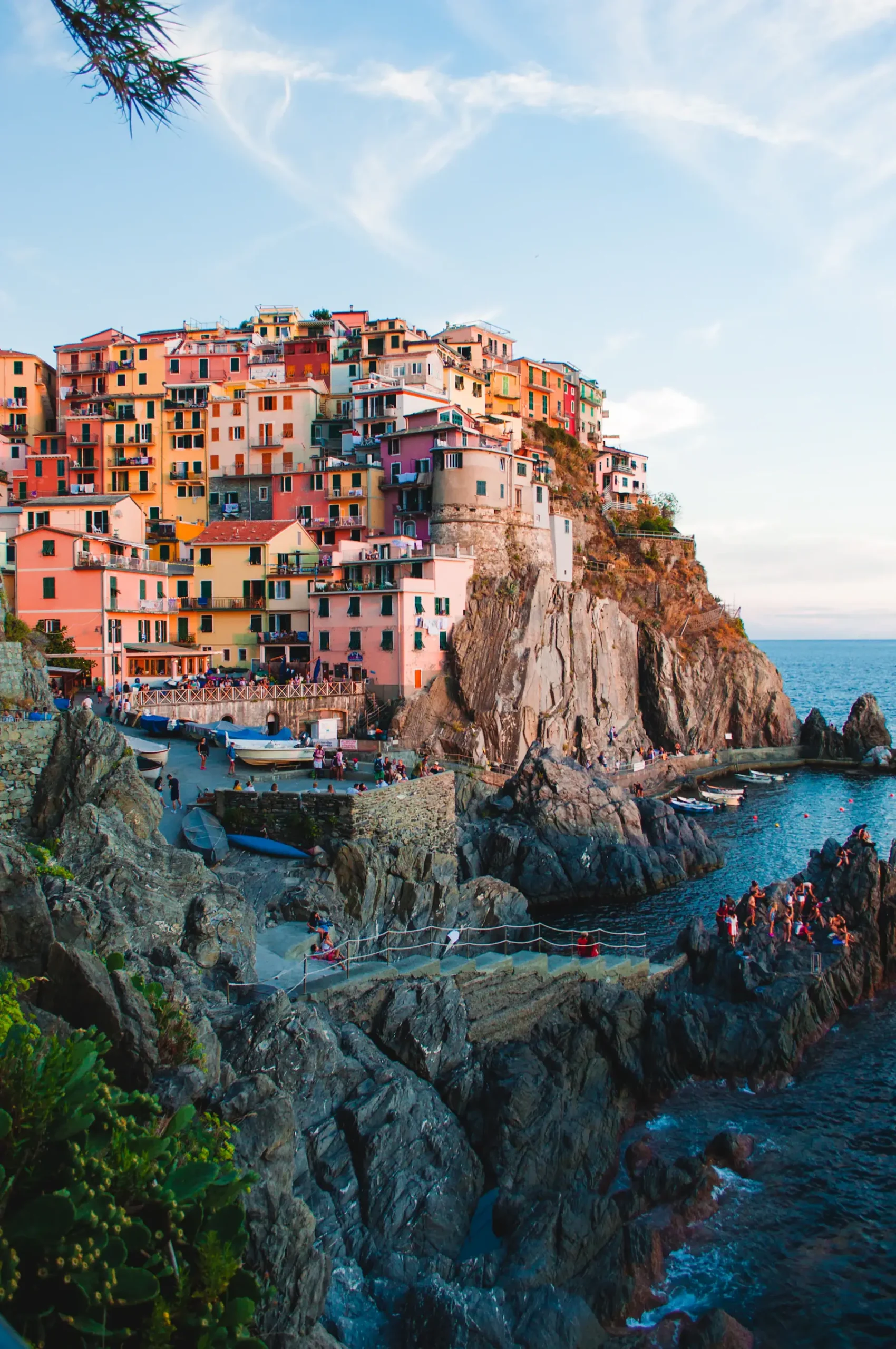 Colourful houses on the Ligurian coast of Italy