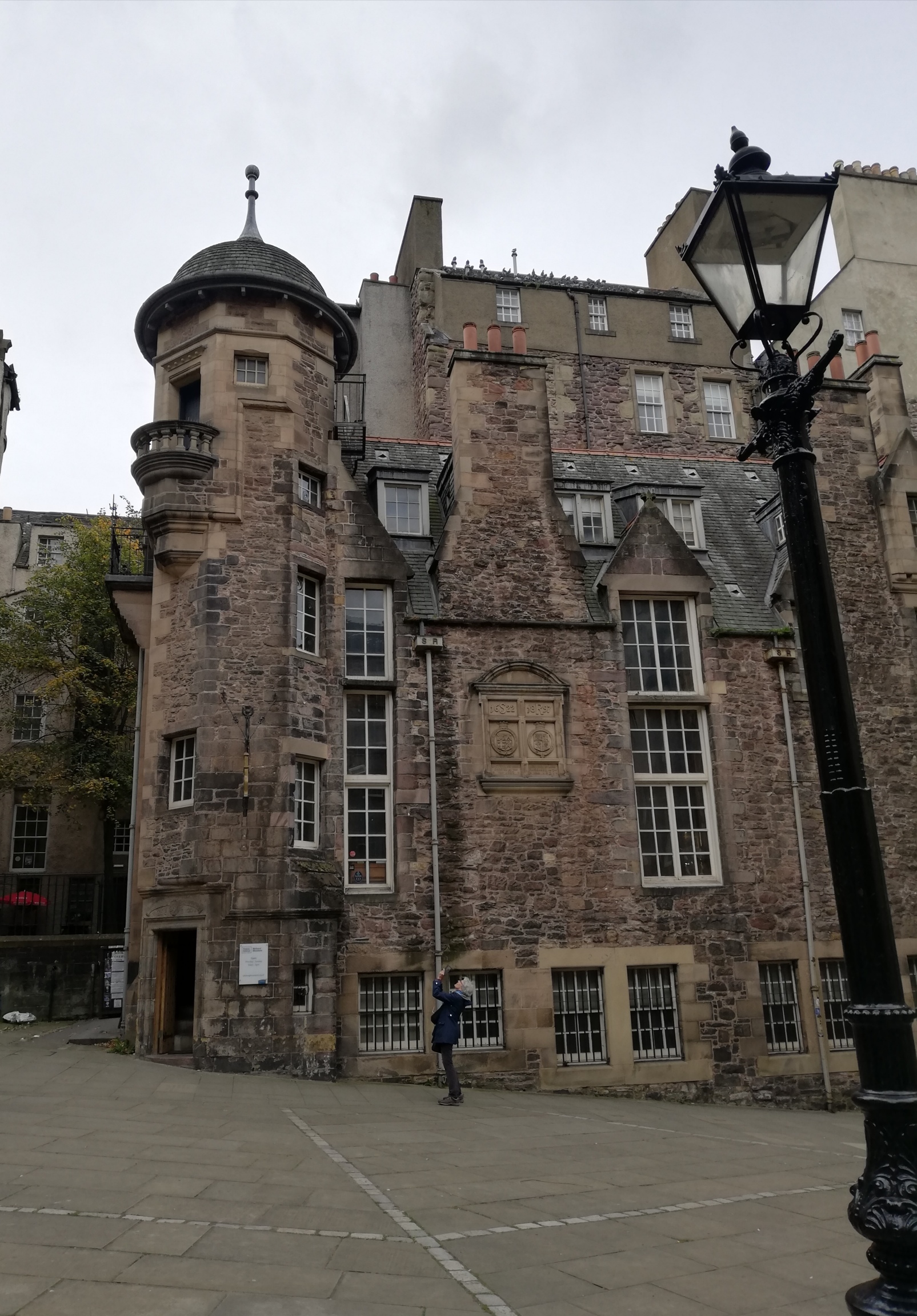 Stone façade and turret of Lady Stair's House, the Writers' Museum in Edinburgh.